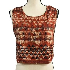 Nectar Clothing Brown Print Open Back Crop Top​